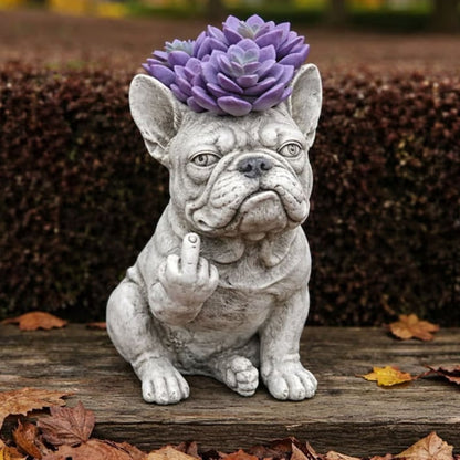 🐶 Funny Bulldog Planter – Cute Resin Plant Pot & Desk Decor