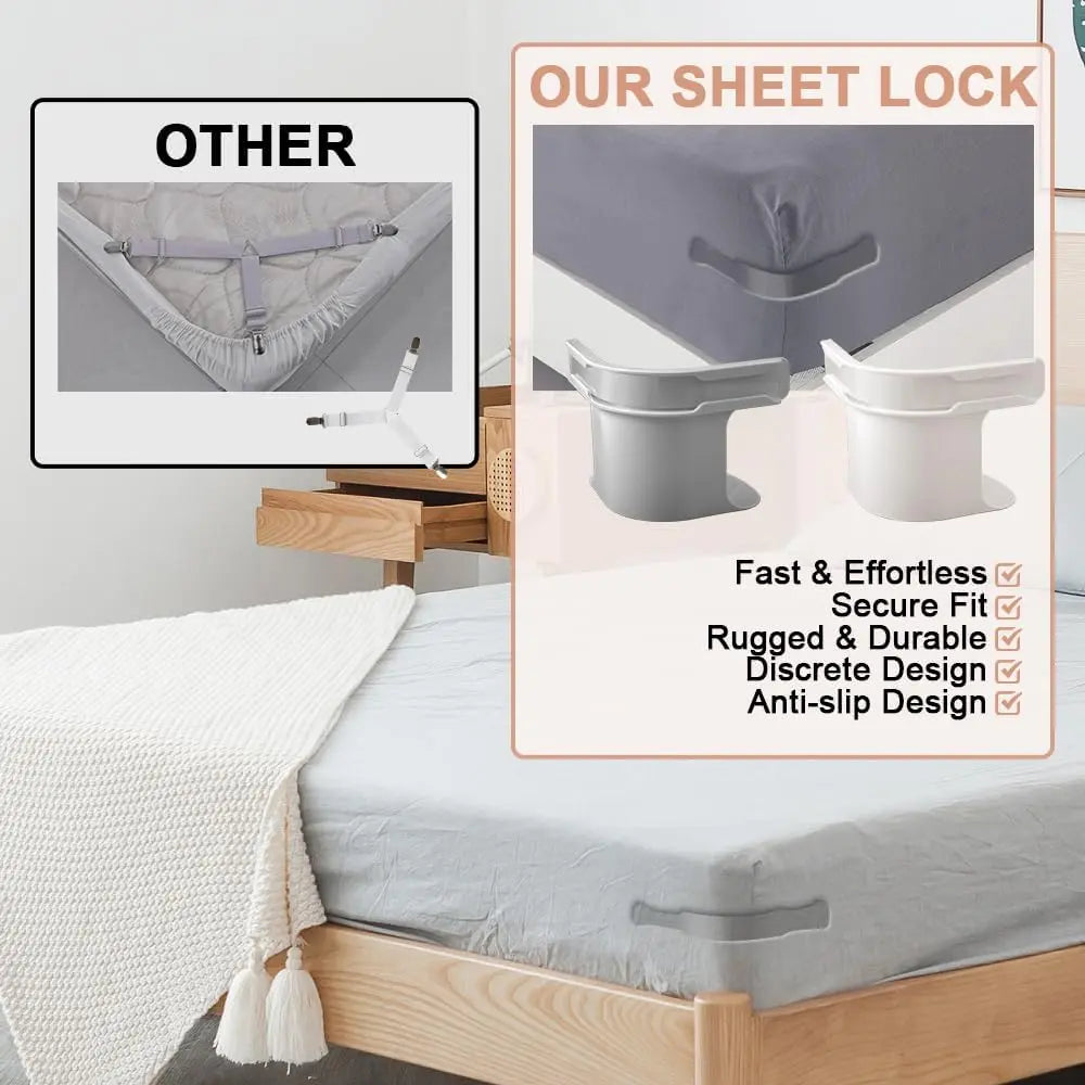 4pc Bed Sheet Holder Strips for Mattress - Secure Fit & No Slipping