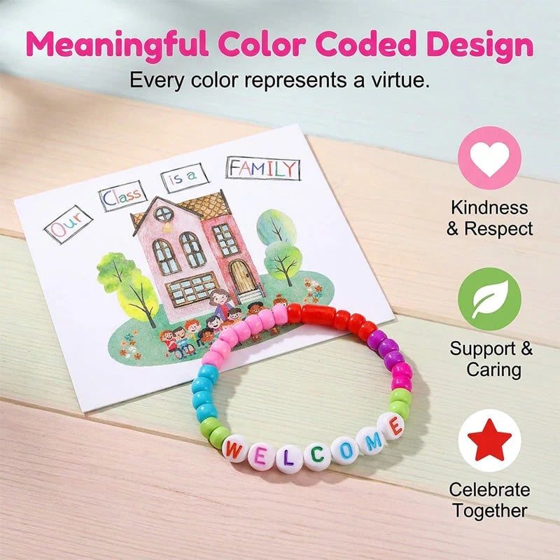 🏆Limited Time Sale 49% OFF✨🌈Pack of 25 Welcome BeadBracelets - StrengthenClassroom Friendship & SpreadWarm Kindness!