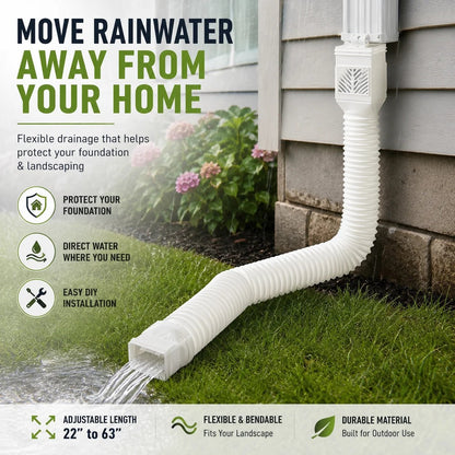 🌧️ Flexible Downspout Extension Kit – 22–63in Rainwater Drainage Pipe