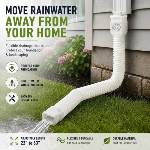 🌧️ Flexible Downspout Extension Kit – 22–63in Rainwater Drainage Pipe