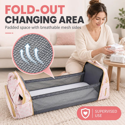 🎒 Diaper Bag Backpack with Changing Mat & Insulated Pockets 🍼