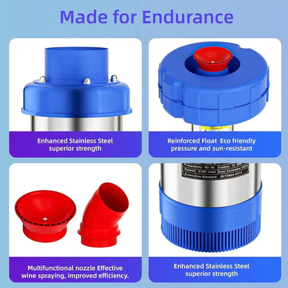 💧 1HP Pond Fountain Aerator – 15000 GPH Floating Lake Pump
