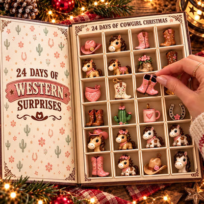 24-Day Cowgirl Boot Advent Calendar | Mini Collectible Western Charm Set