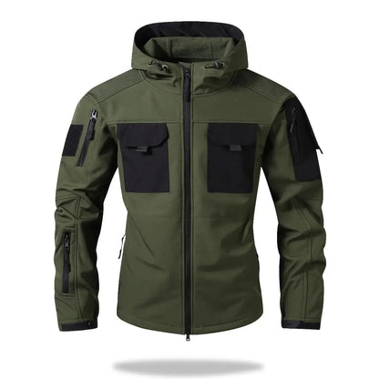 🏕️ Tactical Hooded Jacket with 9 Utility Pockets and Warm Fleece Lining