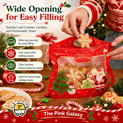 💖LAST DAY SALE 50% OFF!!🎁🎄 Christmas Self-Seal Treat Bags – Santa & Snowman Gift Bags 🎅