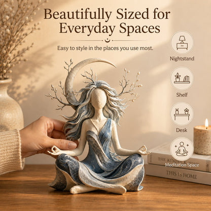 🌿 Serene Goddess of Nature Sculpture – Earth Peace Statue 🧘