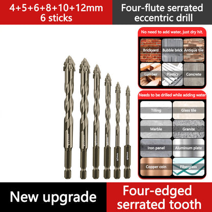 🔥 4PCS Eccentric Spiral Drill Bit Set – Deep Hole Drilling for Wood, Metal & Concrete ⚙️