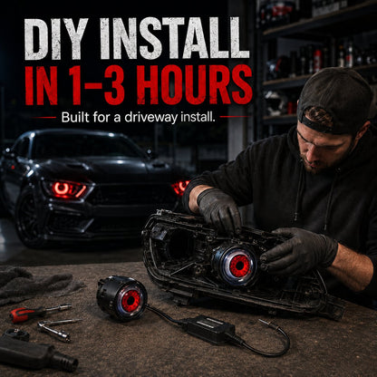 👁️ Demon Eye RGB Headlight Kit – Animated Iris Car Lighting Upgrade