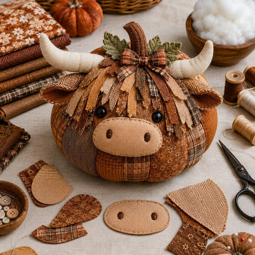 🍂 Animal Pumpkin DIY Sewing Kit – Fall Farmhouse Craft Decor
