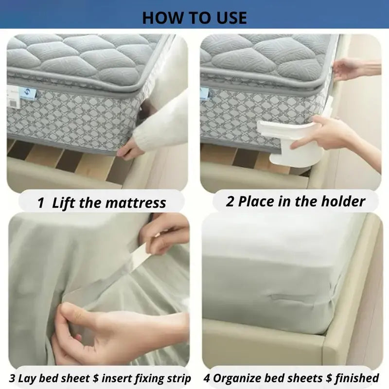 4pc Bed Sheet Holder Strips for Mattress - Secure Fit & No Slipping