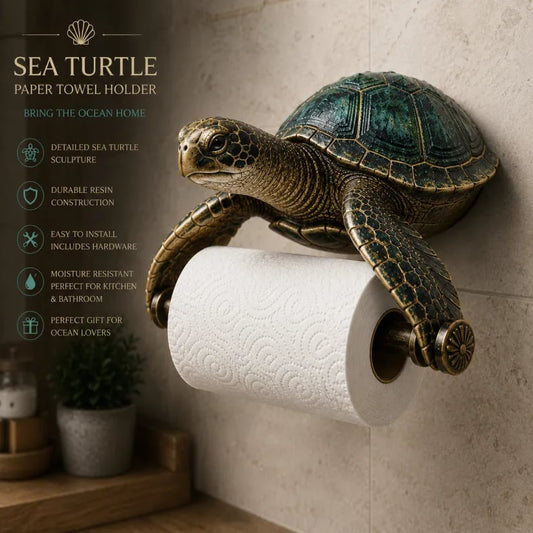 🚚 Buy 2 Get Free Shipping | 🌊 Ocean Guardians 3D Resin Toilet Paper Holder🐢🐙🦈