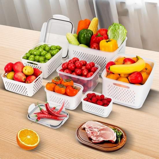 The Ultimate 3-6pc Fridge Organizer Set - Keep Food Fresh 3x Longer! 🥬✨