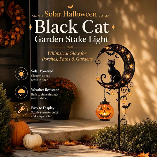 🌙 Today Only 49% OFF👻 Solar-Powered Black Cat Stake Light
