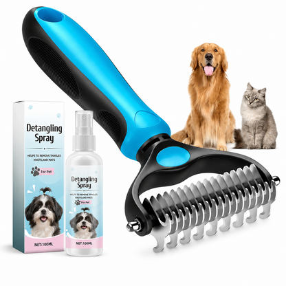 Double-Sided Deshedding Pet Brush – Dual-Sided, Ergonomic & Gentle for Dogs & Cats 🐶