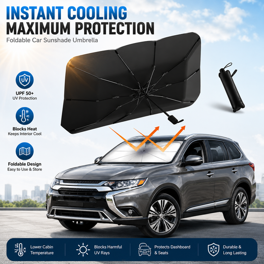 🚗 Foldable Car Sunshade Umbrella – Reflective Windshield Heat & UV Protection ☀️