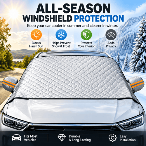 🚗 Magnetic Windshield Cover – All-Season Sun, Snow & Frost Protector for Cars, SUVs & Trucks