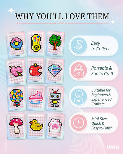 💎 Freestyle Mini Diamond Art Cards – 30PCS Cute Pixel DIY Craft Collection ✨