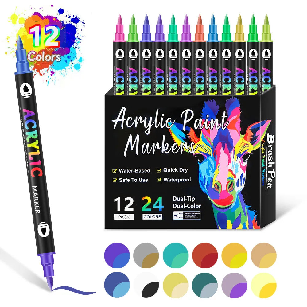 Dual Tip Acrylic Paint Pen Marke