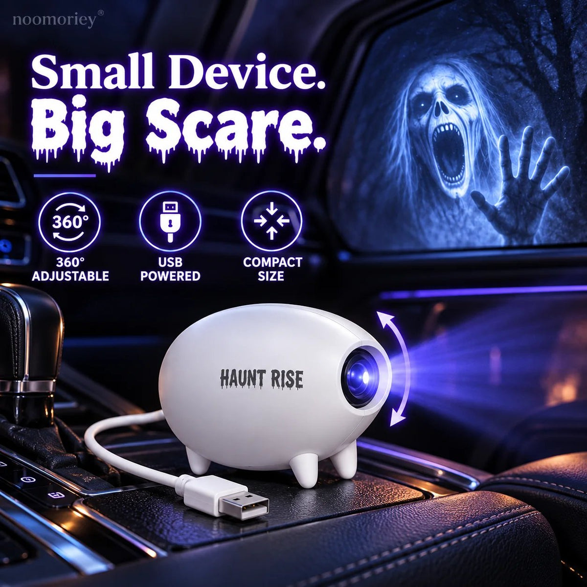 🎃 👻 Haunt Rise Halloween Window Projector-360° Adjustable Stand for Home Decor 🎃