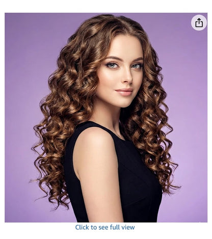 A heatless curling wand in various sizes for creating spiral curls and waves