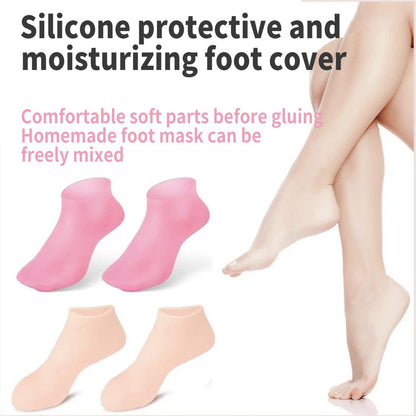 💗3-Pack Reusable Moisturizing Silicone Foot Mask Socks