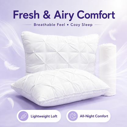 🛏️ Tufted Cooling Pillow – Ice Silk Breathable, Machine Washable