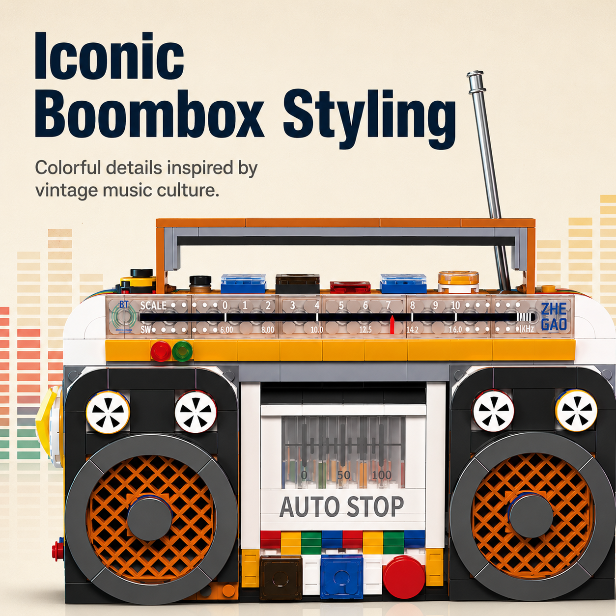 Retro Radio Recorder Building Blocks Brick Kits