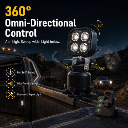 🏕️ Omni-Directional Magnetic LED Pod Light - 360° Off-Road & Camping Work Light 💡