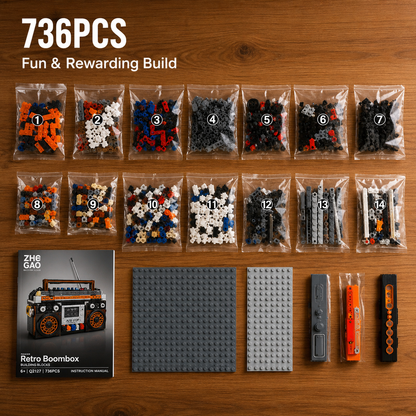 Retro Radio Recorder Building Blocks Brick Kits