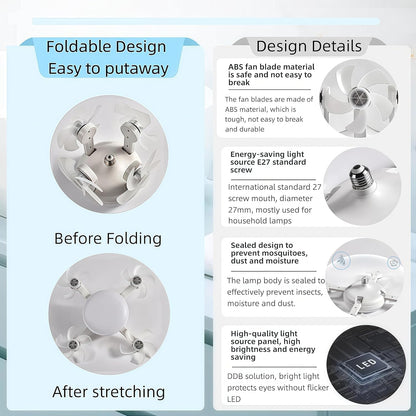 💥 55% OFF | Last Day ⏰ 🌬️ 2-in-1 Silent Ceiling Fan Light – Remote Control LED Fan with Foldable Blades & Timer 💡