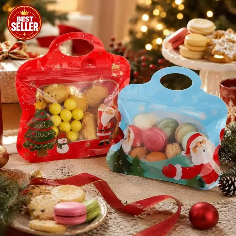 💖LAST DAY SALE 50% OFF!!🎁🎄 Christmas Self-Seal Treat Bags – Santa & Snowman Gift Bags 🎅