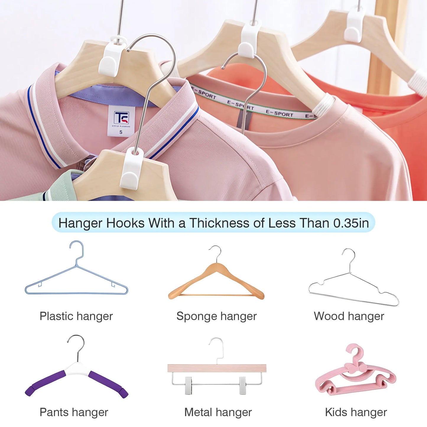 ✨50PCS Hanger Connector Hooks👕 Organize More Save More Space