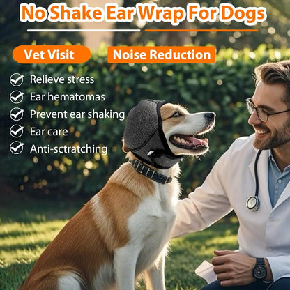 Dog Calming Hoodie & Waterproof Ear Wraps – Anxiety Relief Noise Cancelling Muffs for Bathing & Fireworks