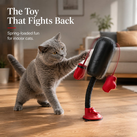 🥊 Interactive Cat Boxing Toy – Catnip Punching Bag with Strong Suction Base🐱