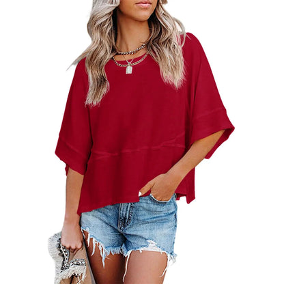 ✨ Women’s Oversized Batwing Sleeve Tee – Effortless Chic & Flowy Fit