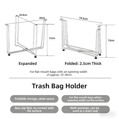 ♻️304 Stainless Steel Foldable Garbage Bag Holder