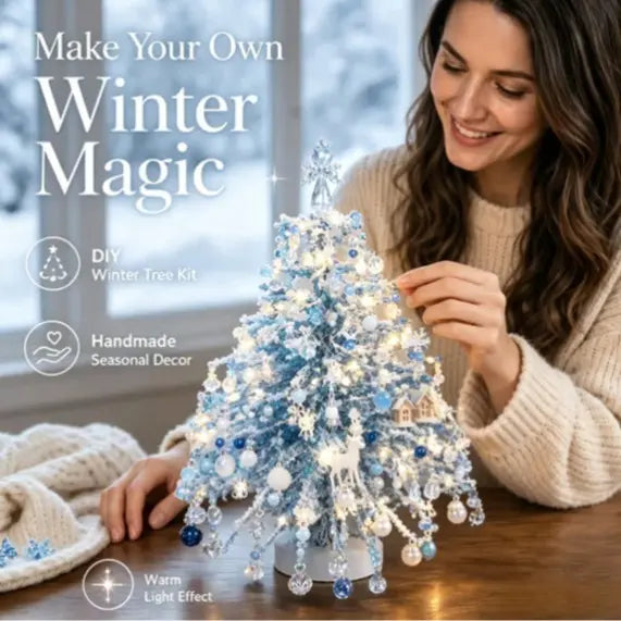 🎄 DIY Crystal Bead LED Christmas Tree Craft Kit with Warm Lights 💎