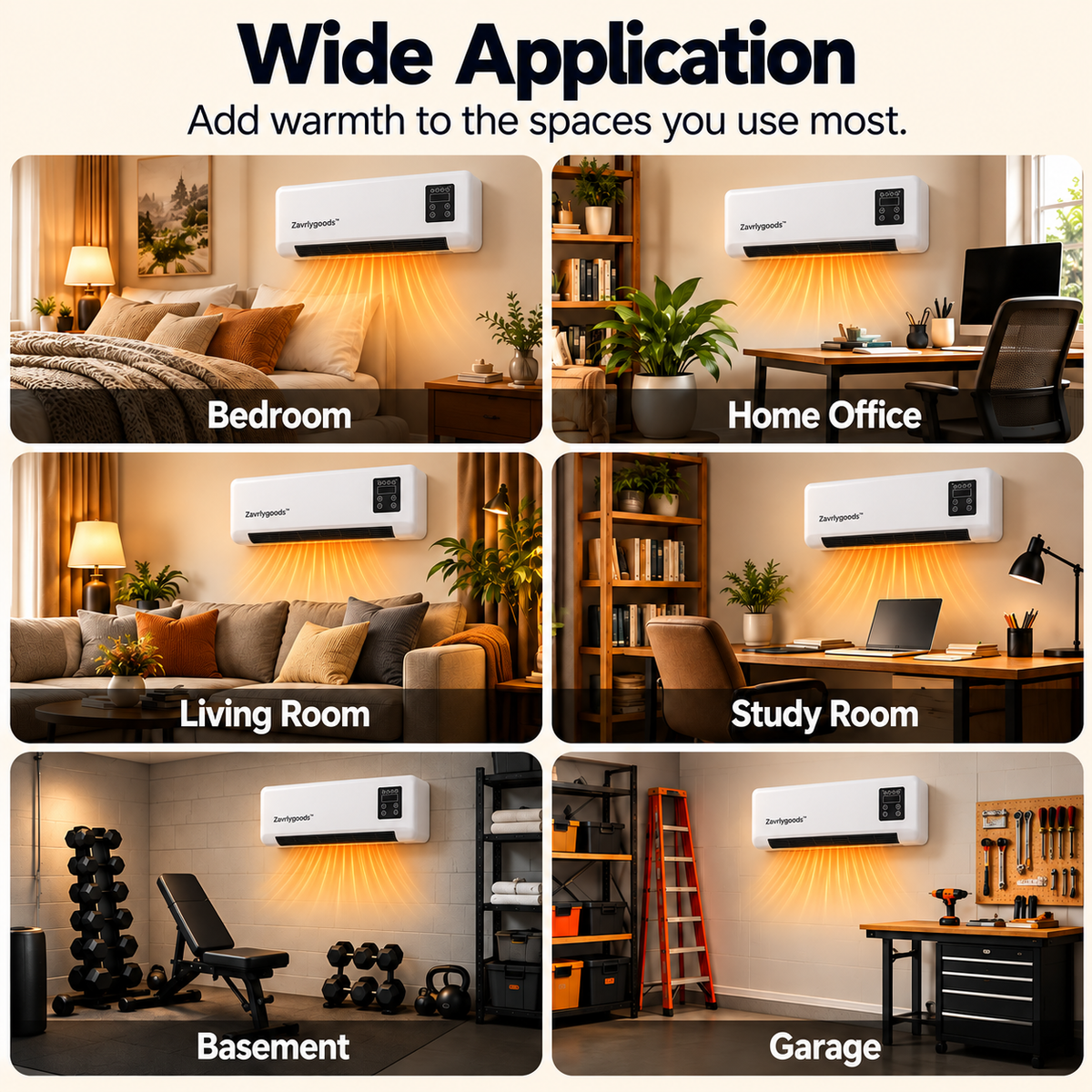 Black Friday Early Bird Deals-Wall-Mounted Space Heater with Thermostat and Remote Control