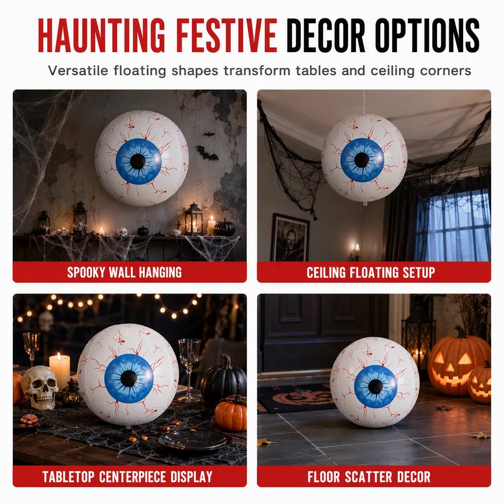 🔥HOT SALE 49% OFF🎃 Giant 22' 4D Eyeball Balloons | Creepy Halloween Party Decorations for Spooky Home & Garden