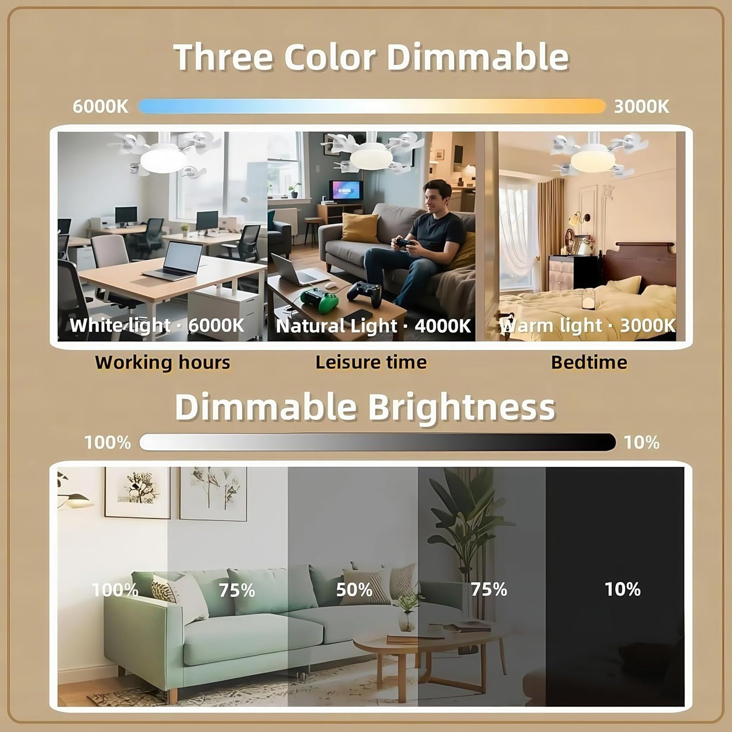 💥 55% OFF | Last Day ⏰ 🌬️ 2-in-1 Silent Ceiling Fan Light – Remote Control LED Fan with Foldable Blades & Timer 💡