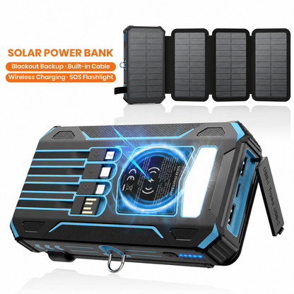 ☀️ 50% OFF Solar Power Bank – Wireless Charging & Multi-Device Output