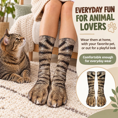 🔥3D Animal Paw Print Novelty Socks