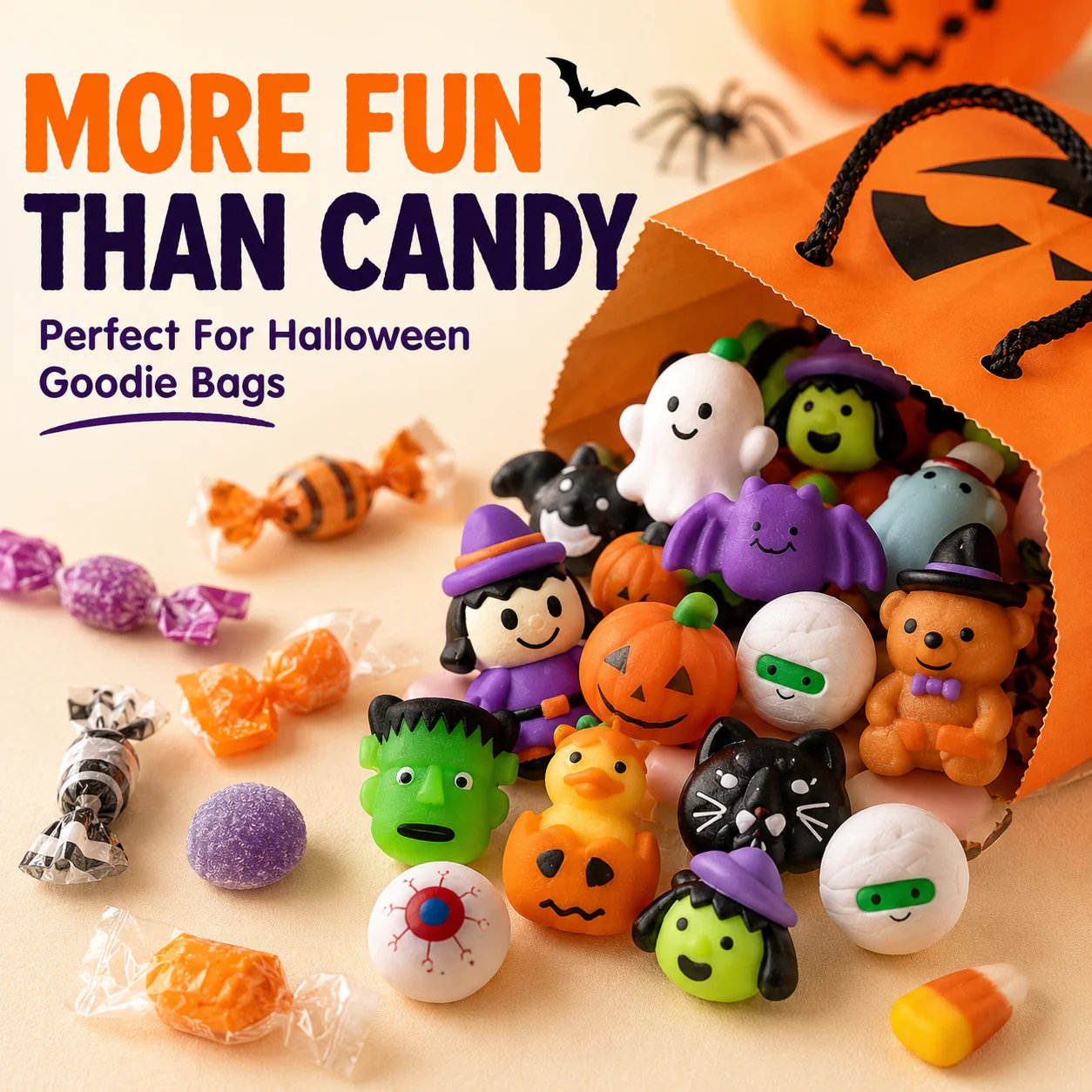 🔥Last Day 50% OFF ！🎃 Halloween Mochi Squishy Toys – Cute Party Favors & Goodie Bag Fillers 👻