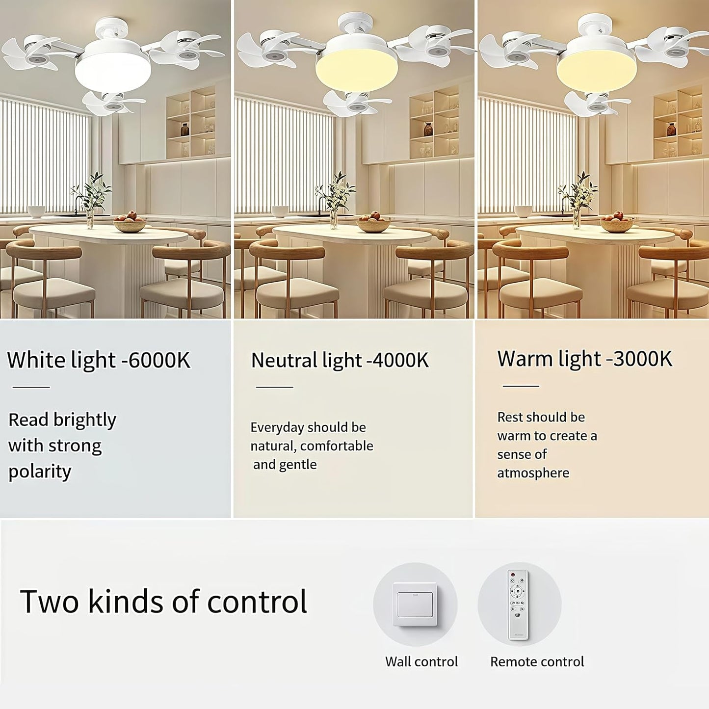 💥 55% OFF | Last Day ⏰ 🌬️ 2-in-1 Silent Ceiling Fan Light – Remote Control LED Fan with Foldable Blades & Timer 💡