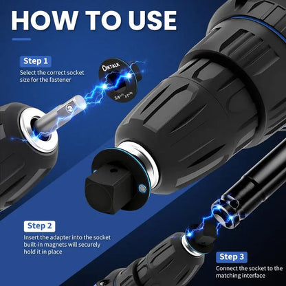 🔩2026 Upgraded Ultra Low Profile Stubby Impact Socket Adapter Reducer 4-Piece Set 🦾