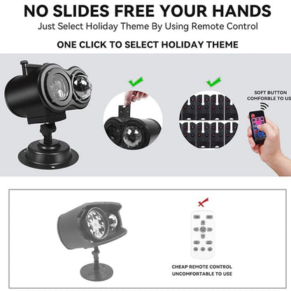👻 Halloween Outdoor Projection Light – 10 Spooky Patterns For Instant Party Decor 🎃