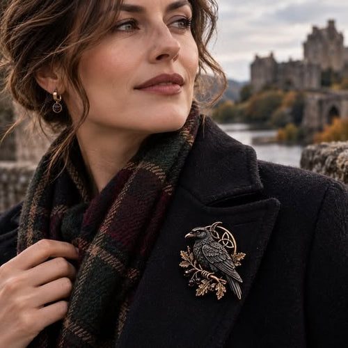 🐦‍⬛ Gothic Celtic Raven Brooch | 4 Single-Brooch Styles