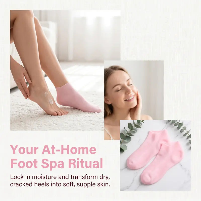 🦶 Reusable Silicone Moisturizing Foot Socks – Soft Heel Care Covers