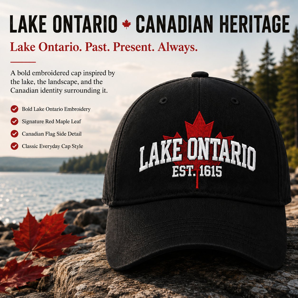 🔥LAST DAY 50% OFF - 🍁Lake Ontario Forever – Heritage Embroidered Cap